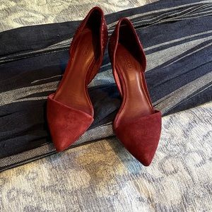 Coach Shoes | Maroon heels, suede and glitter. Size 7